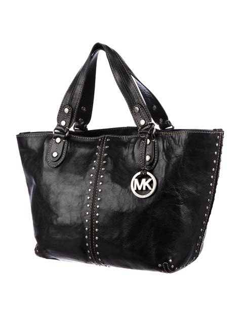 black studded michael kors purse|Michael Kors black shoulder handbags.